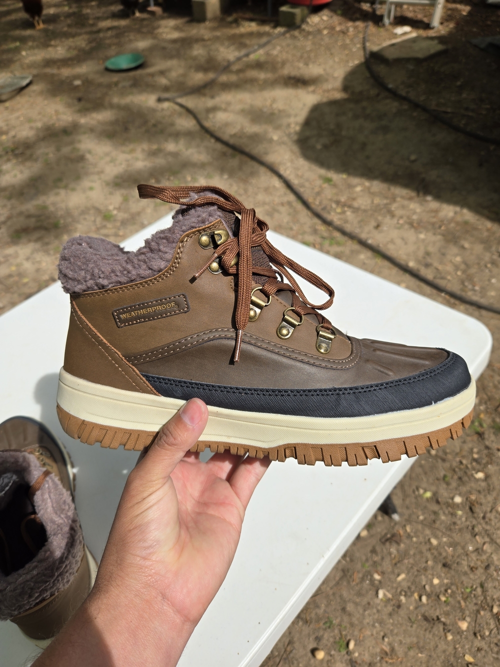 Weatherproof Brown & Black Winter Duck Boot